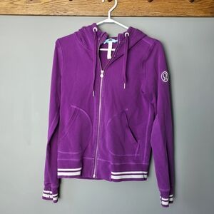 Lululemon Flashback Hoodie in a purple colorway.